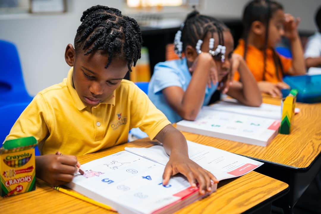 Student working on a lesson at Chapel Hill Christian School