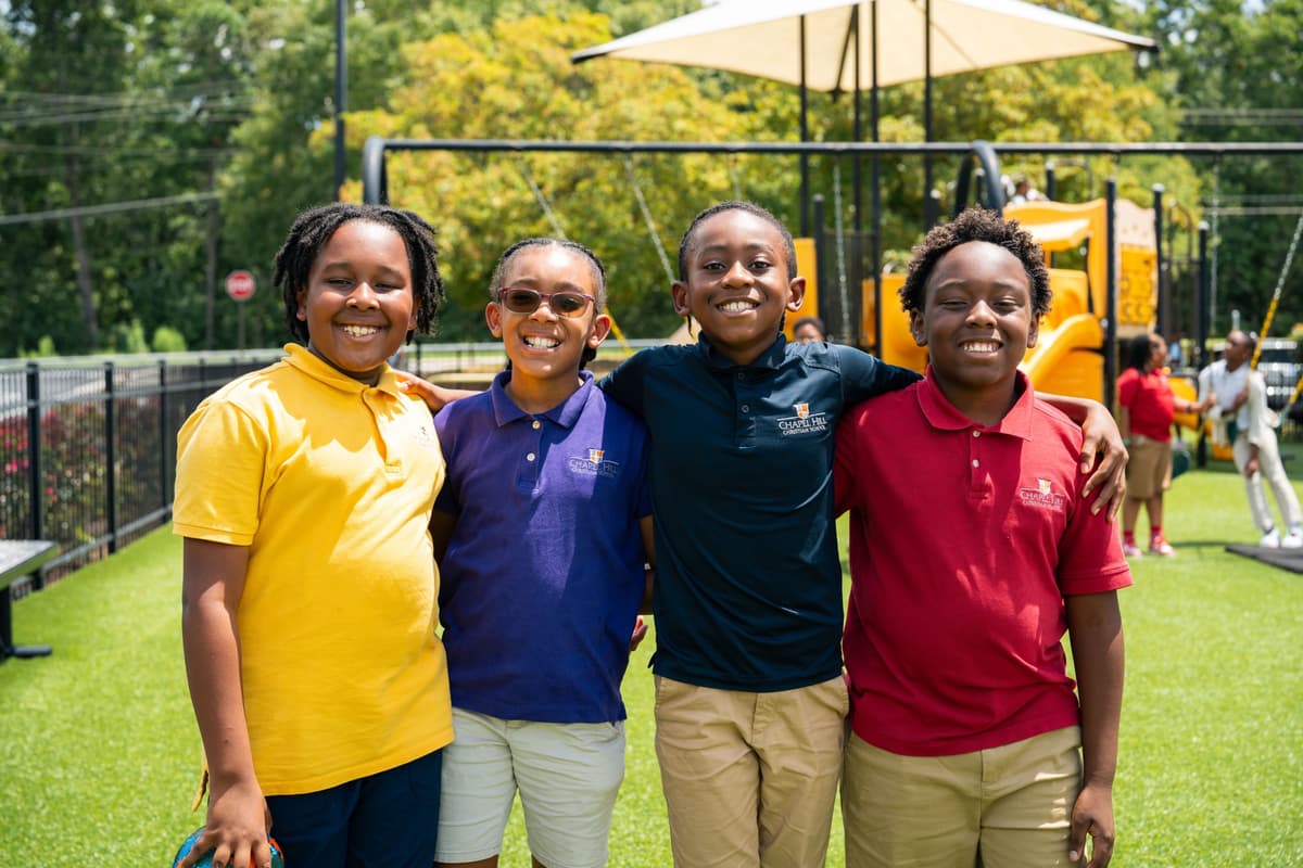 Students together on the playground