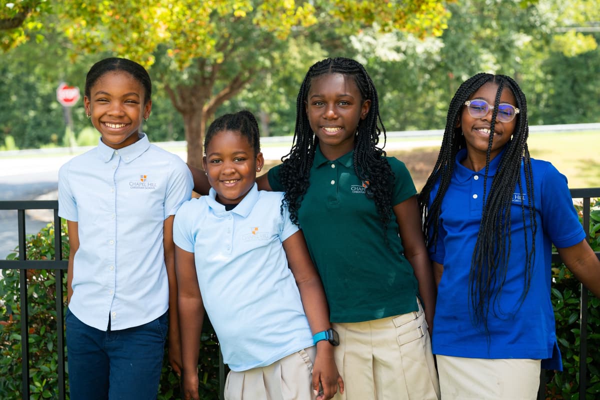 Smiling students at Chapel Hill Christian School